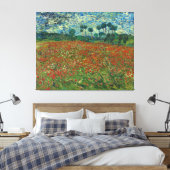 Poppy-veld van Vincent van Gogh Fine Art Canvas Afdruk (Insitu (Slaapkamer))