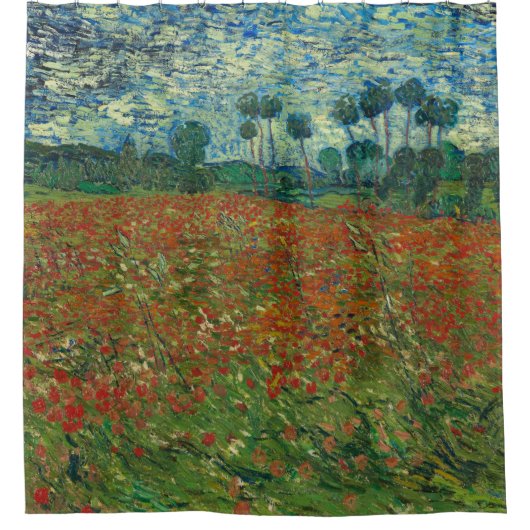 Poppy-veld van Vincent van Gogh Fine Art Douchegordijn (Voorkant)