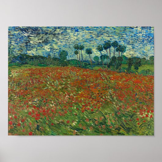 Poppy-veld van Vincent van Gogh Fine Art Poster (Voorkant)