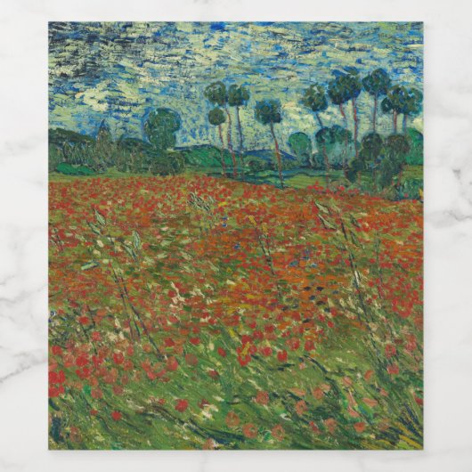 Poppy-veld van Vincent van Gogh Fine Art Wijn Etiket (Enkel label)