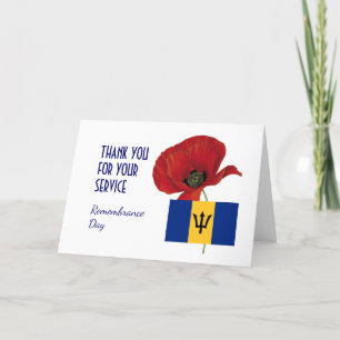 Poppy   Veteranen   HERDENKINGSDAG   Vlag van BARB Bedankkaart
