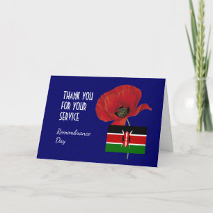 Poppy Veteranen Keniaanse vlag HERDENKINGSDA Bedankkaart