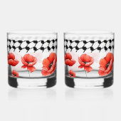 Poppy w/Palestinian Hattah Whiskey Glazen Set (Achterkant)
