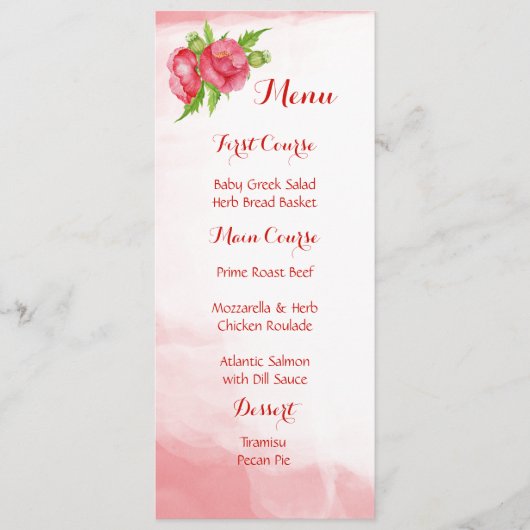 Poppy Waterverf menu's (Voorkant)
