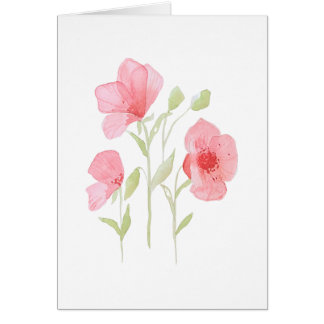 Poppy Waterverf Print Wenskaart