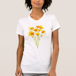 Poppy waterverf tuin wilde bloemen papavers moeder t-shirt