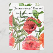 Poppy Wedding Invitation - kan op maat gemaakt wor Kaart (Voorkant / Achterkant)