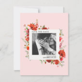 Poppy Wildflower Roze trouwfoto Save The Date (Voorkant)