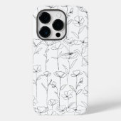 Poppy Wildflower Zwart-wit Minimalistisch Bloemen Case-Mate iPhone Case (Achterkant)