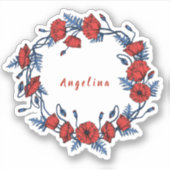 Poppy Wreath Floral Sticker (Voorkant)