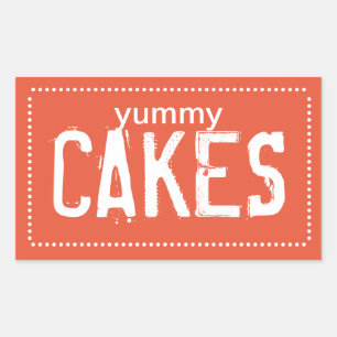 Poppy Yummy Cakes Rechthoekige Sticker
