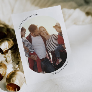 POPPY Zwart Modern Fun Family DIY Foto Kerstmis Feestdagenkaart