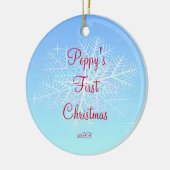 Poppy's eerste kerstsnowflake Ornament (Links)