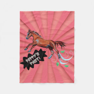 Poppy's snelle comic paard fleece deken