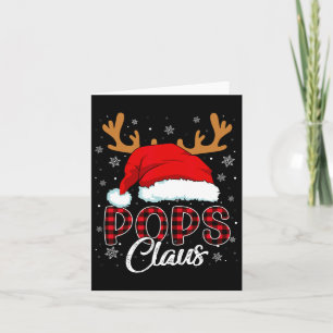 Pops Claus Kerstman Hoed Rendier Rood Geruit Bijpa Kaart