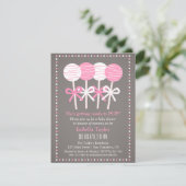 Pops de gâteau rose moderne Baby Shower Invitation (Debout devant)