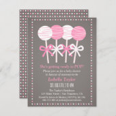 Pops de gâteau rose moderne Baby Shower Invitation (Devant / Derrière)