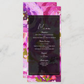 Pops de rose et violet vibre Mariage Floral Menu (Devant / Derrière)