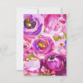 Pops de rose & violet Vibrant mariage floral RSVP (Dos)