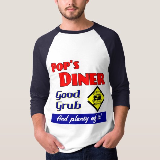 Pops Diner Good Grub Retro Art T-Shirt (Devant)