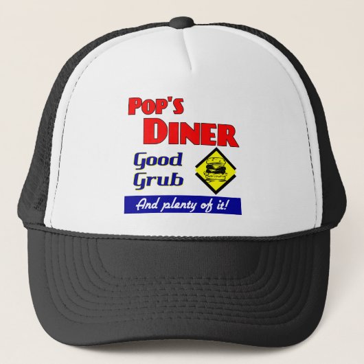Pops Diner Retro Cuisine Art Dire Casquette (Devant)