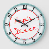 Pops Diner Rétro Cuisine Mur Horloge (Recto)
