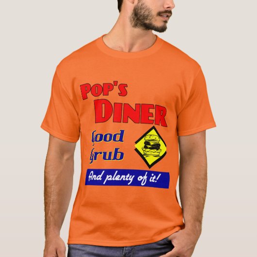 Pops Diner Retro Restaurant Art T-Shirt (Devant)