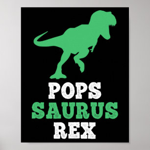 Pops-saurus Rex Dino Dinosaur Grappige Popssaurus Poster