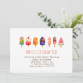 Popsice Cream baby shower Invitation Kaart (Staand voorkant)