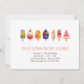 Popsiche Ice Cream PartyInvitation Kaart (Voorkant)