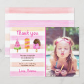 Popsiche Ice Cream Summer Birthday Hartelijk dank Kaart (Voorkant / Achterkant)