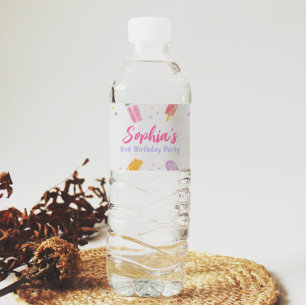 Popsiche Ice Cream Water Bottle Label Summer Party Waterfles Etiket