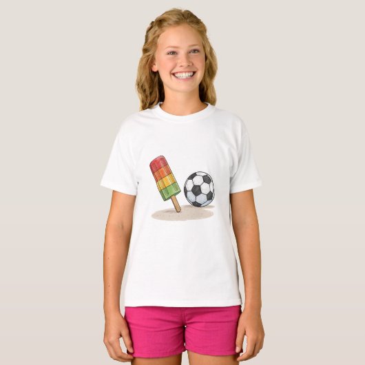 Popsicle and soccer ball t-shirt (Voorkant volledig)