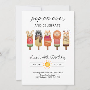 Popsicle Animals Verjaardag Kaart