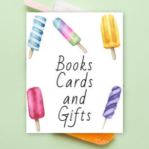 Popsicle baby shower - boeken, kaarten en cadeaus poster