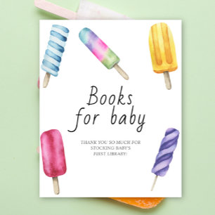 Popsicle baby shower - boeken voor baby poster
