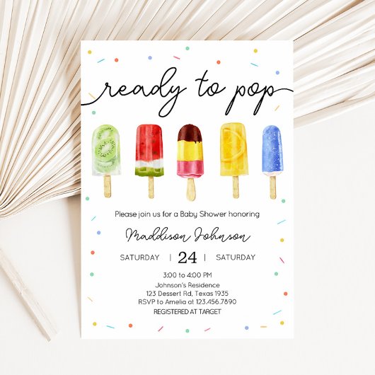 Popsicle Baby shower Kaart