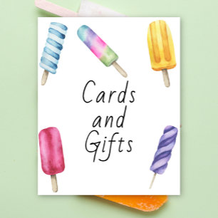 Popsicle baby shower - kaarten en geschenken poster