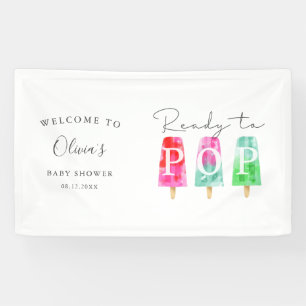 Popsicle Baby shower klaar om te Poppen Welkom Spandoek