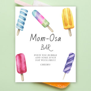 Popsicle baby shower - Moeder-osa bar Poster
