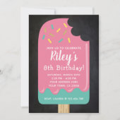 Popsicle Birthday Invitation Chalkboard Kaart (Voorkant)