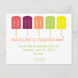 Popsicle Birthday Invitation Kaart
