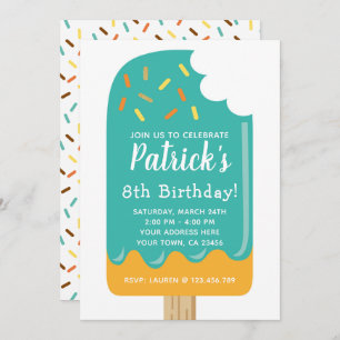 Popsicle Birthday Invitation Kaart