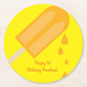 Popsicle Birthday Party Ronde Kartonnen Onderzetter