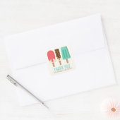 Popsicle Birthday Party Vierkante Sticker (Envelop)