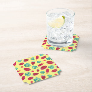 Popsicle, Cherry, aardbei en watermeloen Kartonnen Onderzetters