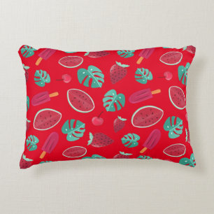 Popsicle, Cherry, aardbei en watermeloenen Accent Kussen