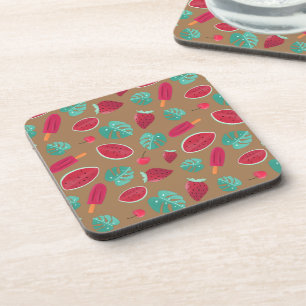 Popsicle, Cherry, aardbei en watermeloenen Bier Onderzetter