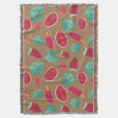 Popsicle, Cherry, aardbei en watermeloenen Deken (Voorkant Verticaal)