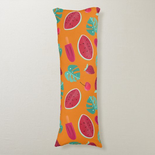 Popsicle, Cherry, aardbei en watermeloenen Lichaamskussen (Voorkant Verticaal)